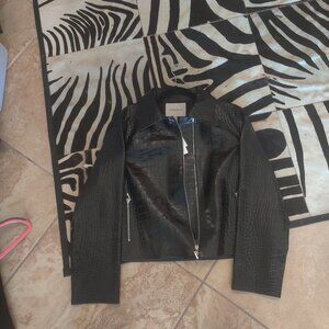 Lafayette 148 New York crocodile embossed leather jacket size L New $2798.00